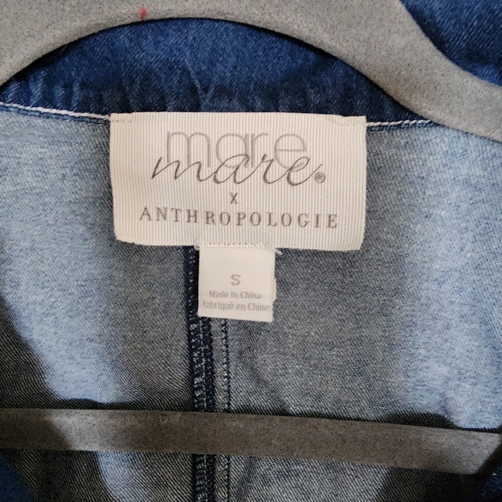 Mare Mare X Anthropologie Aya Denim Pant Jumpsuit Size Small - Picture 4 of 6